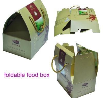 China Cajas de empaquetado de papel delicadas con las manijas, cajas del acondicionamiento de los alimentos de la cartulina en venta