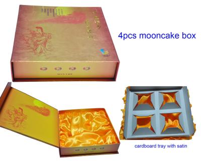 China Gold Foil Fancy Rigid Cardboard Food Packaging Boxes With Silk, Book Shape for sale