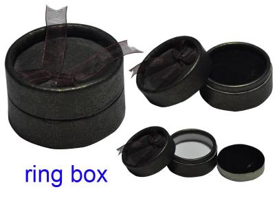 China Small Black Cardboard Leather Jewelry Boxes, Personalized Jewellery Gift Box for sale