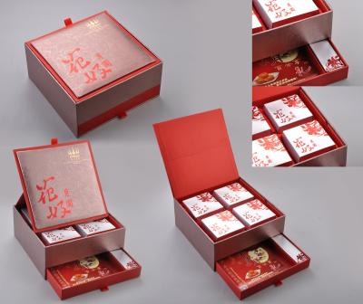 China Luxury Matt Lamination Paper Packaging Boxes For Moon Cake With Two Layers for sale