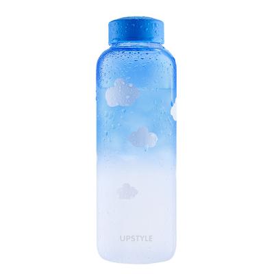 China Eco Sustainable 32oz Cute Glass Water Bottle With Lid BPA Free Wide Mouth Travel Cup Borosilicate Portable Drink Bottle With Sleeves for sale