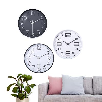 China Antique Style Ready To Ship Wholesale Plastic Round Decorative Custom Home Circular Wall Clock Simple Design for sale