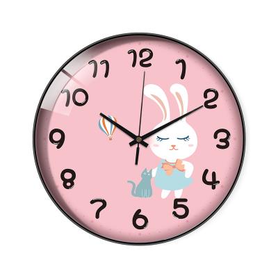 China Radio Custom Design Digital Decorative Modern Cute Wall Clock Cartoon Home Decoration For Kids Room for sale