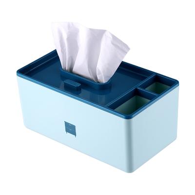 China High Quality Plastic Desktop Remote Control Container Tissue Box Paper Holders With Storage for sale