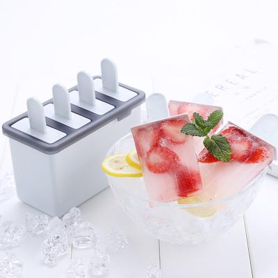 China Factory Supply Sustainable Logo Portable Plastic Ice Cream Maker Custom Popsicle Mold With Long Handle for sale