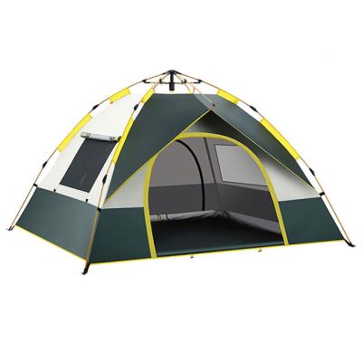 China Extended Type Portable Waterproof Camping Tent Oxford Tent, 3-4 Person Polyester Camping Folding Tent for sale