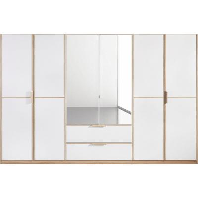 China Adjustable Modern Style Custom White Lacquer Finish (Size) Bedroom Wardrobe Cabinet With A Mirror for sale