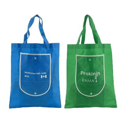 China Custom Reusable Wholesale Non Woven Shopping Bag Green Green Green Color With Outside Pocket for sale