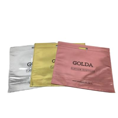 China Eco-friendly 2022 fashion lamination gift rose gold metallic nonwoven bag with dcut for sale