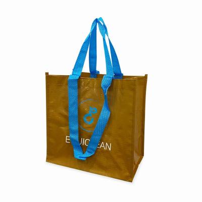 China Small Foldable Custom Printed Waterproof Woven Polypropylene Lamination Bags With Logo Silk Screen Printed for sale