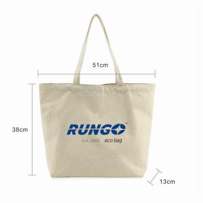 China Recyclable Large Capacity Cotton Canvas Heavy Duty Tote Bags With Custom Printed Logo for sale