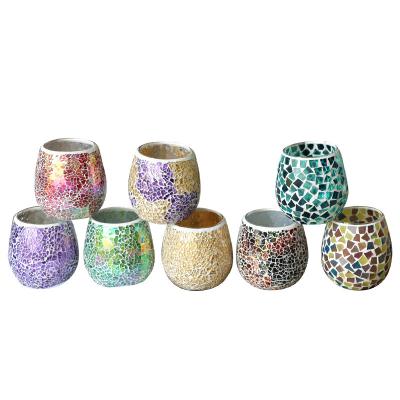 China Household home decoration candle holder empty mosaic candle holder candle jar supplier for sale