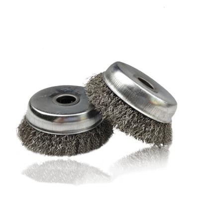 China Industry Durable Stainless Steel Wire Wheel Cup Brush Bent Wire Wheel Cup Brushes for sale