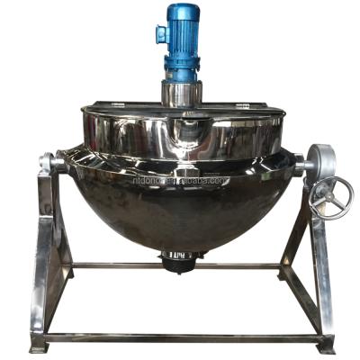 China Fixed type SS316 SS304 100L fixed type, tilting type, gas heating stir jacket type cooking kettle used for cooking syrup for sale