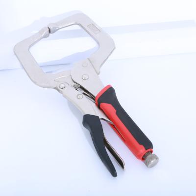 China Easy Operation Vice Handle Heavy Duty C Clamps Locking Pliers Clamps Locking C Locking Clamps With Swivel Pads for sale