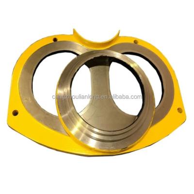 China Garment shops high quality concrete pump parts putzmeister DN230 show wear plate and cutting ring for sale