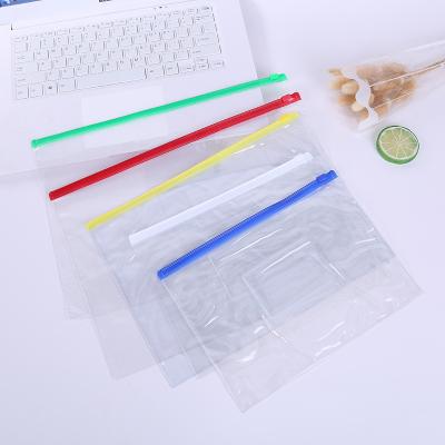 China Creative Trend Clear PVC Zipper Document Bag A4 A5 Customized Folder Bag For Office for sale