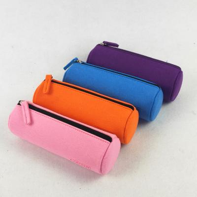 China Creative Trend Pen Logo Bag Felt Stationery Bag Best Quality Wholesale Around Pen Holder Felt Zipper Pen Bag for sale