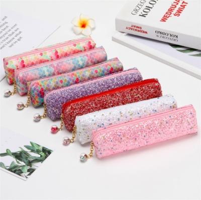 China New Wholesale Trend Creative Stationery Colorful Pencil Bag Student Zipper Personality Bag Laser Pencil Bag for sale