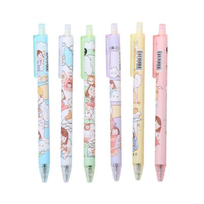 China Normal Wholesale Custom Logo Printing Gel Pen Student 0.5mm Pressing Pen for sale