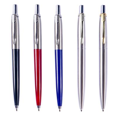 China office & School Pen Spot Metal Press Steel Rod Ballpoint Pen with Logo Semi-metal Advertising Pen Promotional Advertising Press Beating Pen for sale