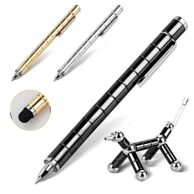 China Magnetic Building Block Pen Screen Writing Pen Set Disassembly Magnetic Sculpture Fashionable Balpoint Pen Relieve Voltage Funny Polar for sale