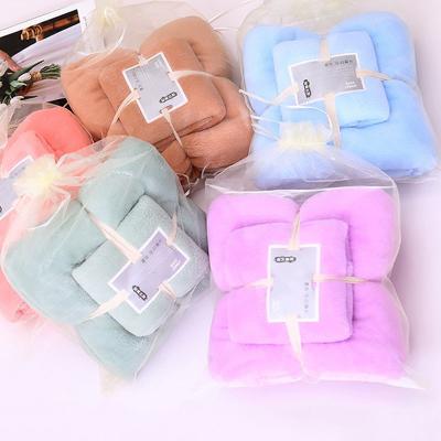 China QUICK DRY Coral Fleece Toallas Microfiber Cheap Price Toallas Bathroom Towel Set Bath Towel Soft Lint Free Luxury Box Towels for sale