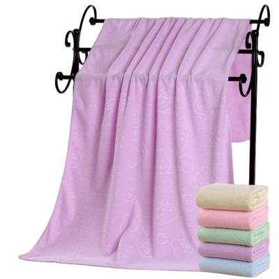 China Factory wholesale custom embossing microfiber bath towel bath body wrap towel QUICK DRY for sale