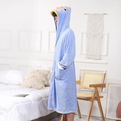 China Hot Sale High Quality Mens Fleece Long Robe QUICK DRY With Hood Skin-friendly Bathrobe For Men for sale