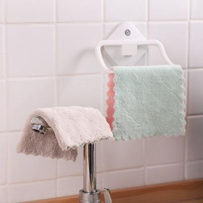 China Hypoallergenic Water Absorbent Dishcloth Thickened Microfiber Cleaning Cloth Kitchen Accessories Tools Towel Kitchen Towels for sale