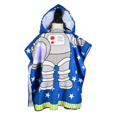 China Custom Cartoon QUICK DRY Sand Poncho Towel Kids Free Quick Dry Hooded Beach Towel For Boys/Girls for sale