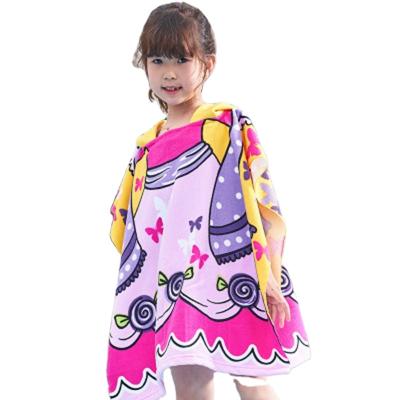 China Cartoon Print Microfiber QUICK DRY Custom Towel Surf Poncho Surfing Kids Hooded Beach Towel Wholesale for sale