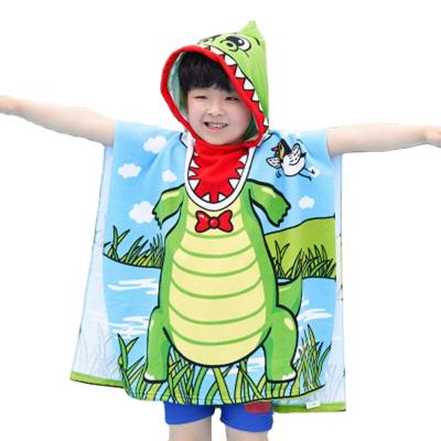 China Custom Logo QUICK DRY Digital Printing Terry Character Cartoon Surf Bath Beach Towel For Kids Hoodies Towel for sale