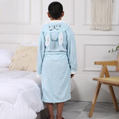 China OEM Factory Direct Sales QUICK DRY Custom Hooded Coral Fleece Cute Kids Baby Bathrobe Bath Towel for sale