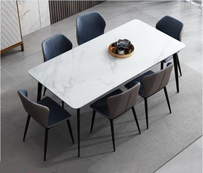 China Nordic slab slate dining table and chair combination for sale