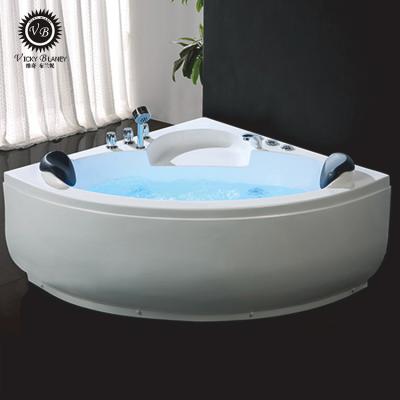 China 2 Person Helix Shaped Free Standing Acrylic Massage Modern Corner Bathtub for sale