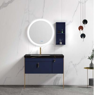 China Modern 60cm 80cm Laundry Sink Cabinet Sale Mirror Basin Water Proof Melamine Ceramic Aluminum Panel Modern Bathroom for sale