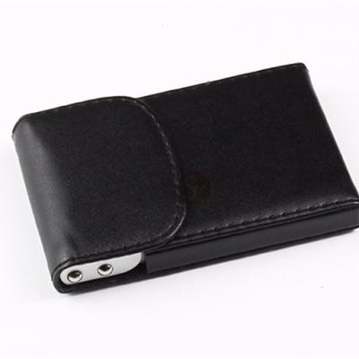 China Upright Leather Business Card Black Name Credit Business Cards Case Holder for sale