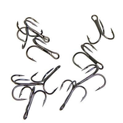 China Fishing Hook Activity 35647 Black Round Octopus Hooks Triple High Carbon Steel Outdoor Bent Triple Artificial Lure Fishhook for sale