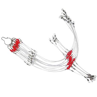 China high strength nylon & High White Nylon Fishing Leader Rigs Abrasion Resistance Wire Trace With Beads And Swivel Snaps Arms Fishing Lures Tackle Leader Rigging for sale