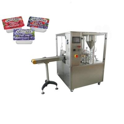 China Food yogurt rotatorio rotary cup filling sealing machine for yogurt juice jelly ice cream filling for sale