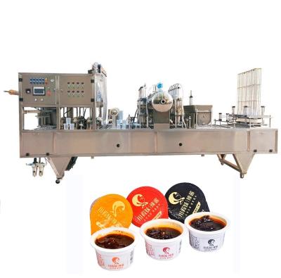 China Miscellaneous Food Chili Sauces Cup Tray Filling and Sealing Machine for sale