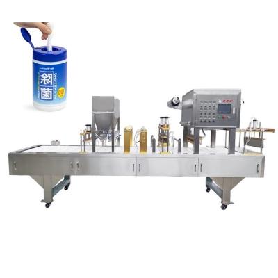 China Wet Food Baby Wipes Canister Alcohol Liquid Filler Seal Pad Machine for sale