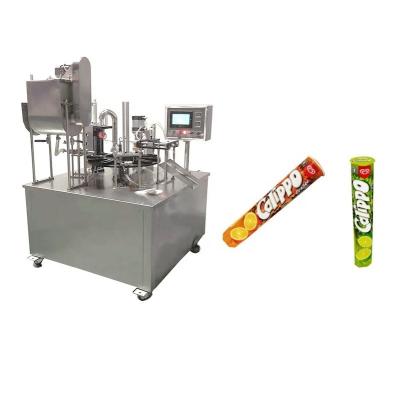 China Rotary Paper Food Tube Cup Calippo Filling And Sealing Machine for sale