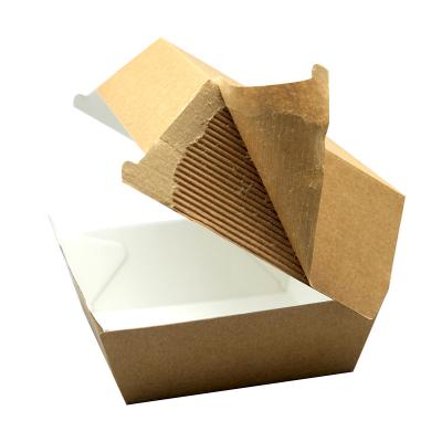 China Recyclable Custom Food Grade Cardboard Packaging Paper Thick Hamburger Rigid Snack Boxes for sale