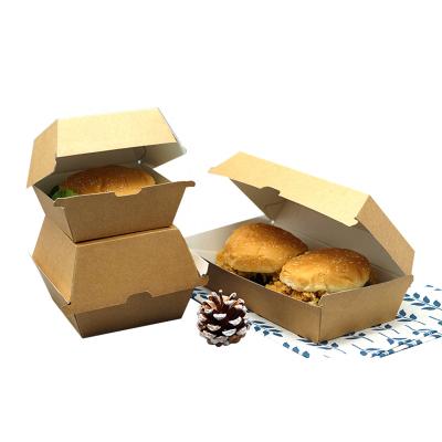 China Lunch Food Packaging Hamburger Box Biodegradable Disposable Printed Paper Fast Custom Printed for sale