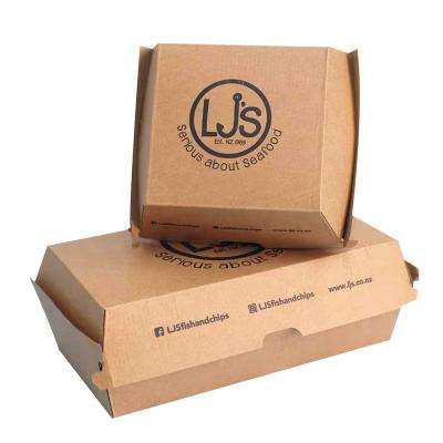 China Recyclable Customize Insulated Corrugated Kraft Paper Food Burger And Fry Box Black for sale