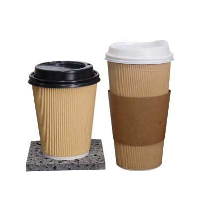 China Eco Friendly Disposable Biodegradable Paper Print Beverage Soup Cup Coffee With Lids for sale