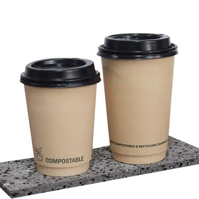 China Food Grade Recyclable Disposable Wallpaper Cups Coffee Cup Custom Double Printing With PS Lid PP Lids for sale