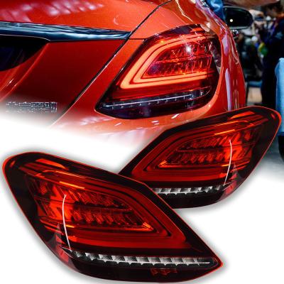 China Car Lights For Benz W205 LED C180 C200 C300 Drl Tail Lamp Tail Lamp Tail Light Signal Automotive Parts C CLASS Dynamic Rear Brake Animation Stop for sale